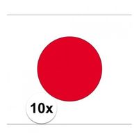 10x stuks Stickertjes van vlag van Japan   - - thumbnail