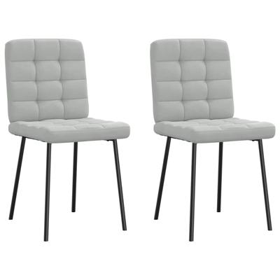 Eetkamerstoelen 2 st fluweel lichtgrijs