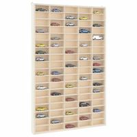 Houten verzamelvitrine met 90 vakken 50,5x4,5x79 cm
