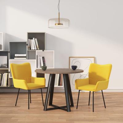 Eetkamerstoelen 2 st fluweel geel