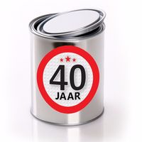 Leeg blik met 40 jaar sticker - thumbnail