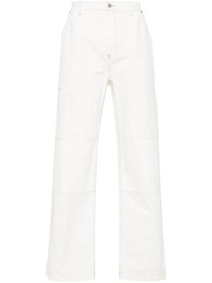 MM6 Maison Margiela pantalon droit à logo brodé - Blanc