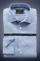OLYMP SIGNATURE Soft Business Tailored Fit Linnen Overhemd lichtblauw, Effen