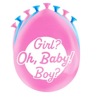 8x stuks Gender reveal party ballonnen - roze/blauw - latex - ca 30 cm