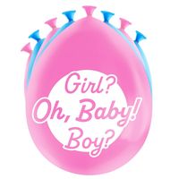 8x stuks Gender reveal party ballonnen - roze/blauw - latex - ca 30 cm