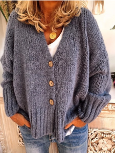 Buttoned Casual Sweater coat