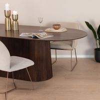 Sohome Ovale Eettafel 'Olav' Mangohout, 230 x 110cm, kleur Walnoot Sohome Ovale Eettafel 'Olav' Mangohout, 230 x 110cm, kleur Walnoot