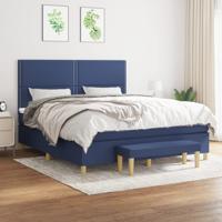 Boxspring met matras stof blauw 180x200 cm
