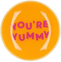 Daan Kromhout Design tegeltje glas you're yummy 18x18cm