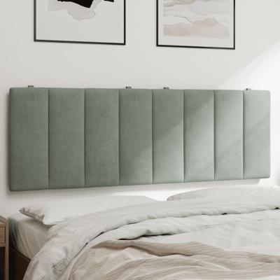 Hoofdbordkussen 120 cm fluweel lichtgrijs