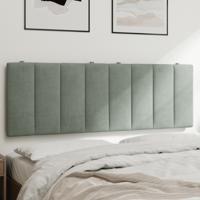 Hoofdbordkussen 120 cm fluweel lichtgrijs
