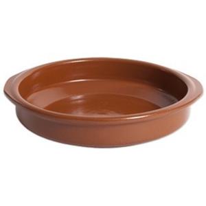 Tapas ovenschaaltje/serveerschaaltje - rond - Spaans terracotta/aardewerk - D20 x H4.5 cm