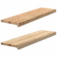 VidaXL Vensterbanken 2 st onbehandeld 90x25x2 cm massief eikenhout