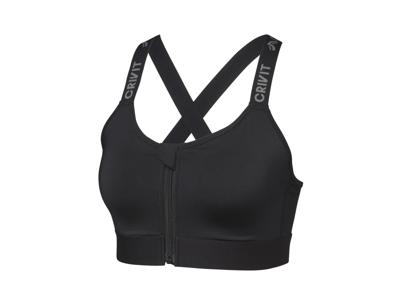 CRIVIT Dames sport-bh (zwart met gekruiste bandjes, XL (48/50))
