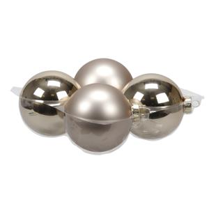 Bellatio decorations Kerstballen - 4 st - champagne - 10 cm