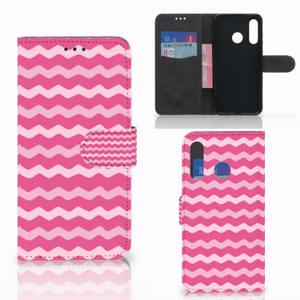 Huawei P30 Lite (2020) Telefoon Hoesje Waves Pink