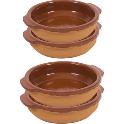 8x Tapas bakjes/schaaltjes San Sebastian met handvatten 15 en 17 cm