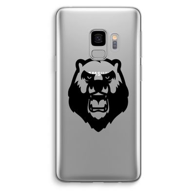 Angry Bear (black): Samsung Galaxy S9 Transparant Hoesje