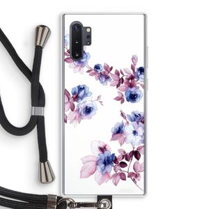 Waterverf bloemen: Samsung Galaxy Note 10 Plus Transparant Hoesje met koord