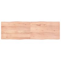 Tafelblad natuurlijke rand 160x50x4 cm eikenhout lichtbruin - thumbnail