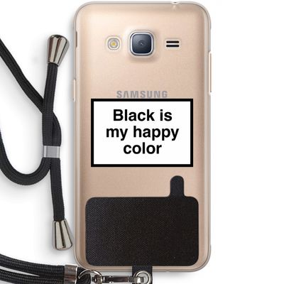 Black is my happy color: Samsung Galaxy J3 (2016) Transparant Hoesje met koord