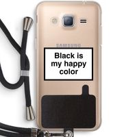 Black is my happy color: Samsung Galaxy J3 (2016) Transparant Hoesje met koord