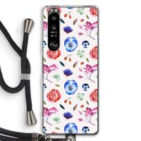 Bloemetjes: Sony Xperia 1 III Transparant Hoesje met koord