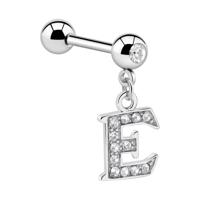 Jeweled Barbell with Charm Chirurgisch staal 316L / Belegde messing Barbells - thumbnail