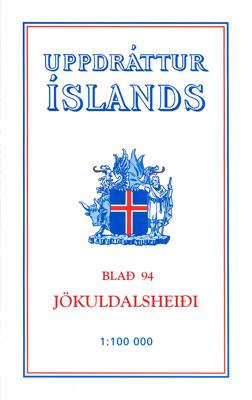 Wandelkaart - Topografische kaart 94 Atlaskort Jokuldalsheidi | Ferdakort