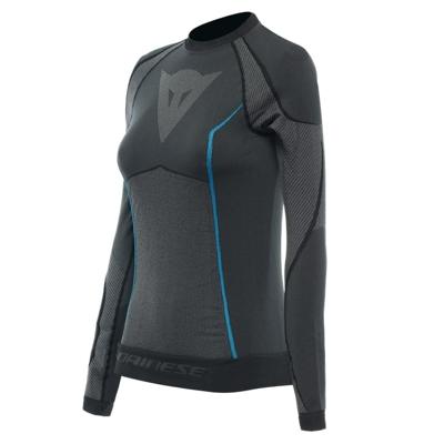 DAINESE Dry LS Lady, Thermoshirt voor op de moto, Zwart-Blauw