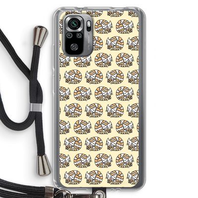 Slapende poes: Xiaomi Redmi Note 10S Transparant Hoesje met koord