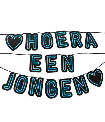 Neon slinger hoera een jongen