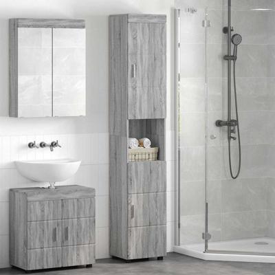 Badkamer Kast Grijs sonoma 37 x 31.5 x 203 cm Bewerkt hout