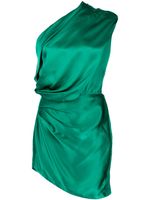 Michelle Mason robe courte asymétrique en satin - Vert - thumbnail