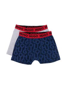 HUGO KIDS lot de 2 boxers à logo imprimé - Gris