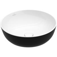 Villeroy & Boch Artis opzetwastafel rond Ø43x12.5cm zonder kraangat zonder overloop coal black 417943BCT8