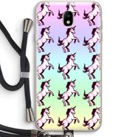 Musketon Unicorn: Samsung Galaxy J7 (2017) Transparant Hoesje met koord