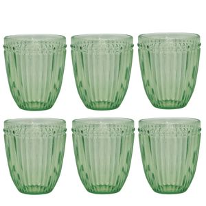 6x Waterglazen Set GreenGate Alice lichtgroen Ø8.5 cm - 350ml - Drinkglazen