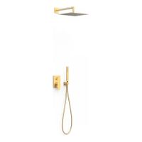 Regendouche set Tres Project | Inbouw | Mengkraan | 2-weg | Rond | 24k Goud mat