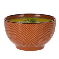 Soepkom Fishbone - terra - 14 x 8 cm - keramiek - kommetjes - 680 ml