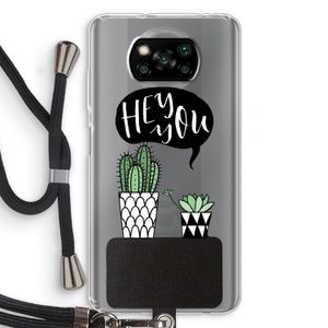 Hey you cactus: Xiaomi Poco X3 Pro Transparant Hoesje met koord
