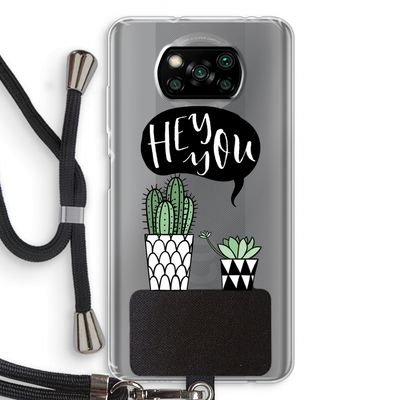 Hey you cactus: Xiaomi Poco X3 Pro Transparant Hoesje met koord