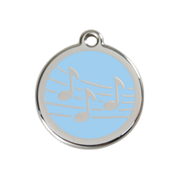 Music Light Blue roestvrijstalen hondenpenning medium/gemiddeld dia. 3 cm - RedDingo