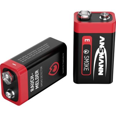 Ansmann Rauchmelderbatterie 9V batterij (blok) Alkaline 9 V 2 stuk(s)