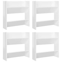 The Living Store Schoenenkast - Wandmontage - 60x18x60 cm - Hoogglans wit