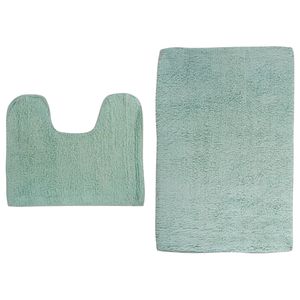 MSV Badkamerkleedje/badmatten set - voor op de vloer - mintgroen - 45 x 70 cm/45 x 35 cm