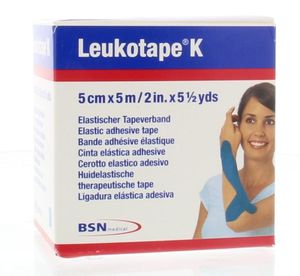 K elastische tape 5m x 5cm blauw