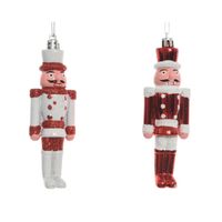 2x Kersthangers notenkrakers poppetjes/soldaten 12,5 cm - Kersthangers - thumbnail