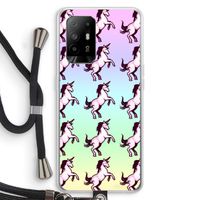 Musketon Unicorn: Oppo A94 5G Transparant Hoesje met koord