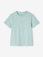 Personaliseerbare gekleurd jongensshirt met korte mouwen turquoiseblauw